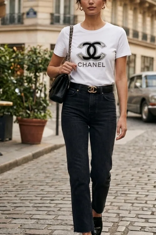 تیشرت مستر کوالیتی chanel طرحی برجسته