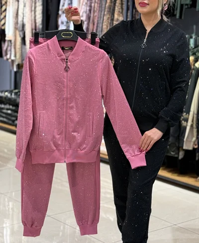 ست سوئیشرت شلوار تمام نگین مدل ZA